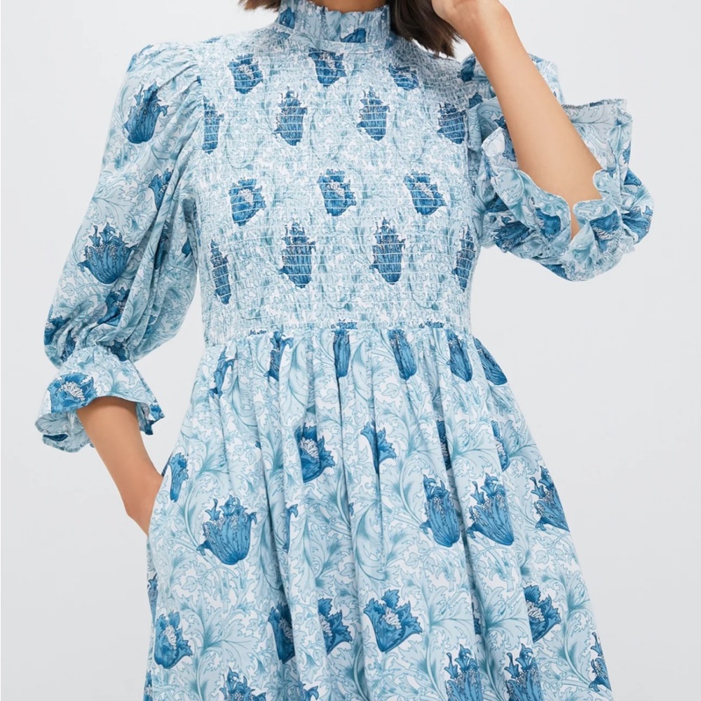 Tuckernuck Blue Floral Long Sleeve Dress